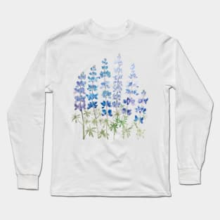 blue and purple lupin flowers Long Sleeve T-Shirt